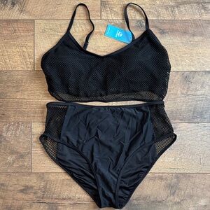 Cupshe Black Mesh Bikini Set